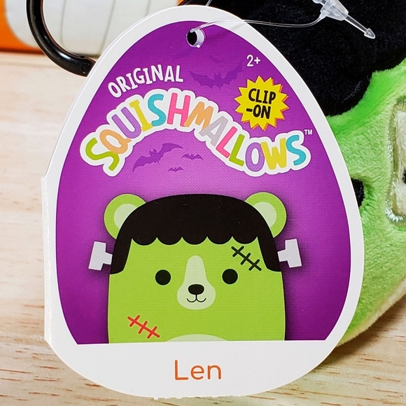 Squishmallow Len the Monster 3.5" Clip UltraSoft Stuffed Halloween Toy Plush NWT - Picture 9 of 11